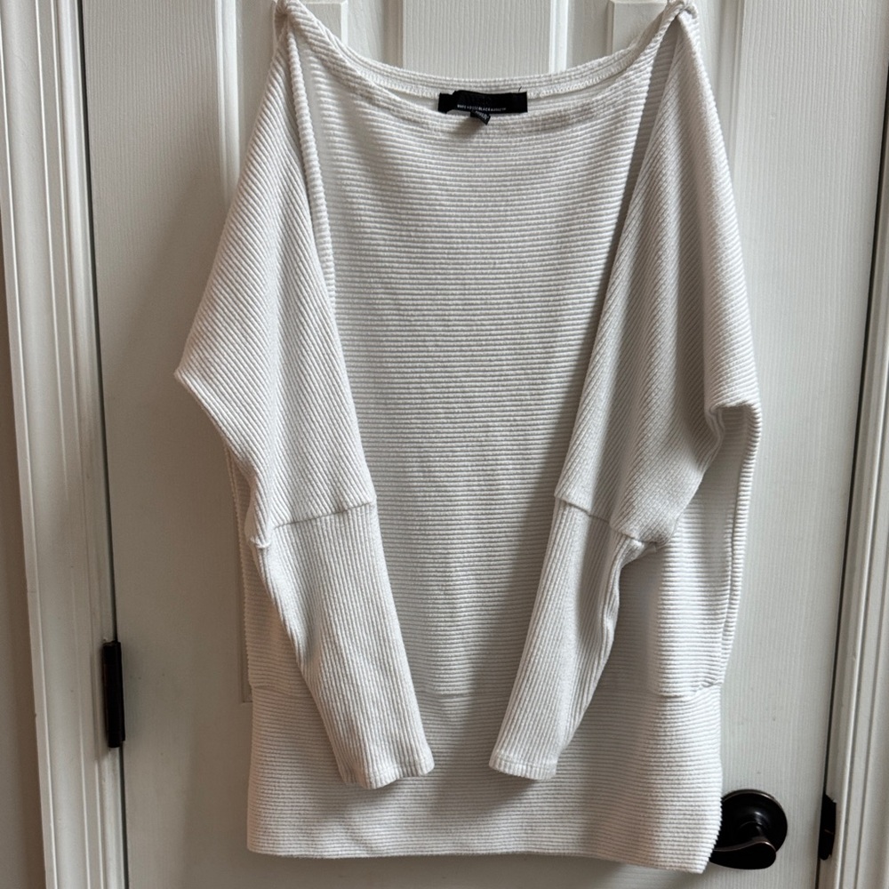 White House Black Market Off-the-Shoulder White Sweater